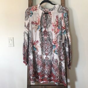 Skyler + Jade ivory print tunic dress NWT